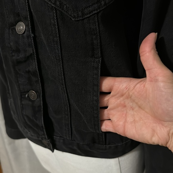 Abercrombie & Fitch-Classic Denim Jacket-Sz S-Black-Cotton Blend-EUC - Picture 7 of 16